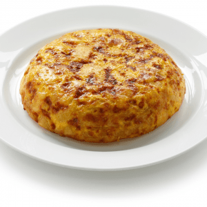Mini tortilla española de langostinos al ajillo