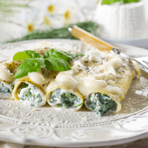 Canelones de ricotta y espinacas